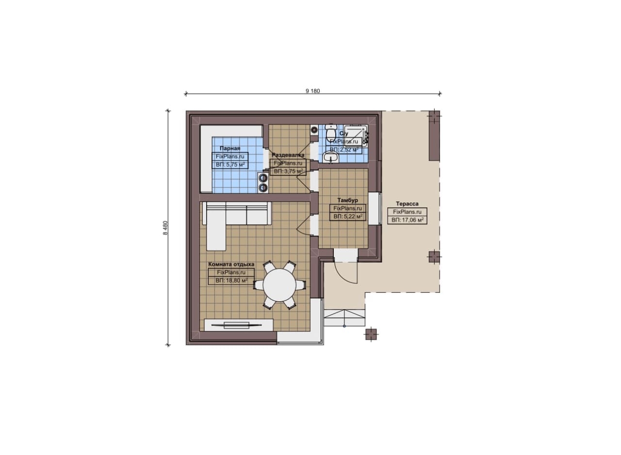 Планировка Одноэтажный дом F-14966