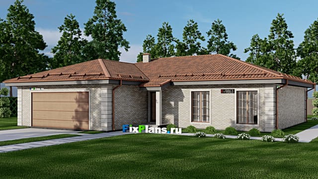Одноэтажный дом F-9863