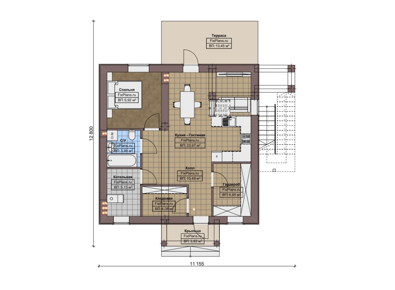 Планировка Двухэтажный дом F-20015